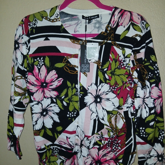 Cable & Gauge Jackets & Blazers - Cable & Gauge Floral Cape - Black, Pink, Green